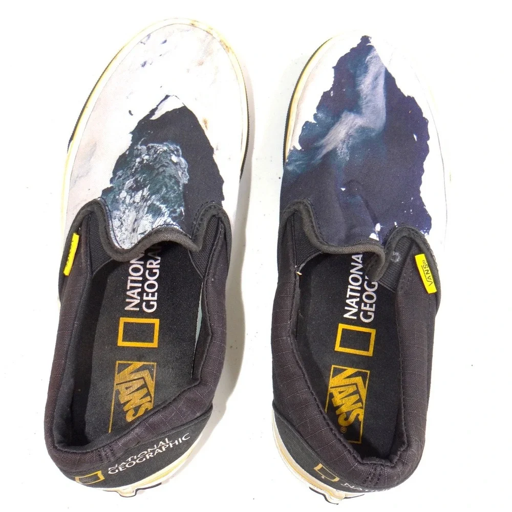 Vans‎ x National Geographic Slip-On Greenland Glacier Shoes Mens 6 Womens 7.5